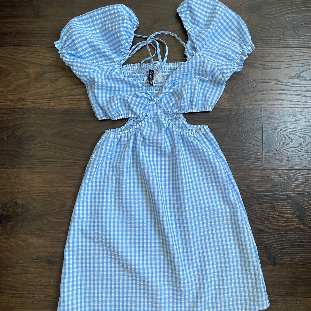 Blue and White Dress